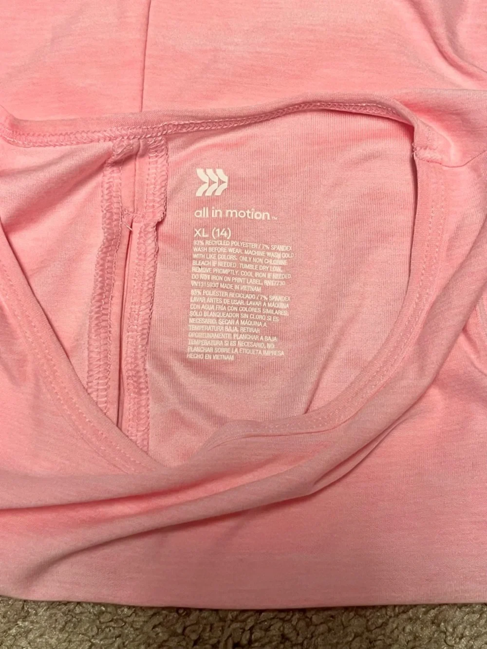 all in motion Pink Girls' Sleeveless Swing Tank Top